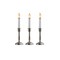 CC Christmas Decor LED Lighted Window Candles - 12" - White and Silver - Set of 3